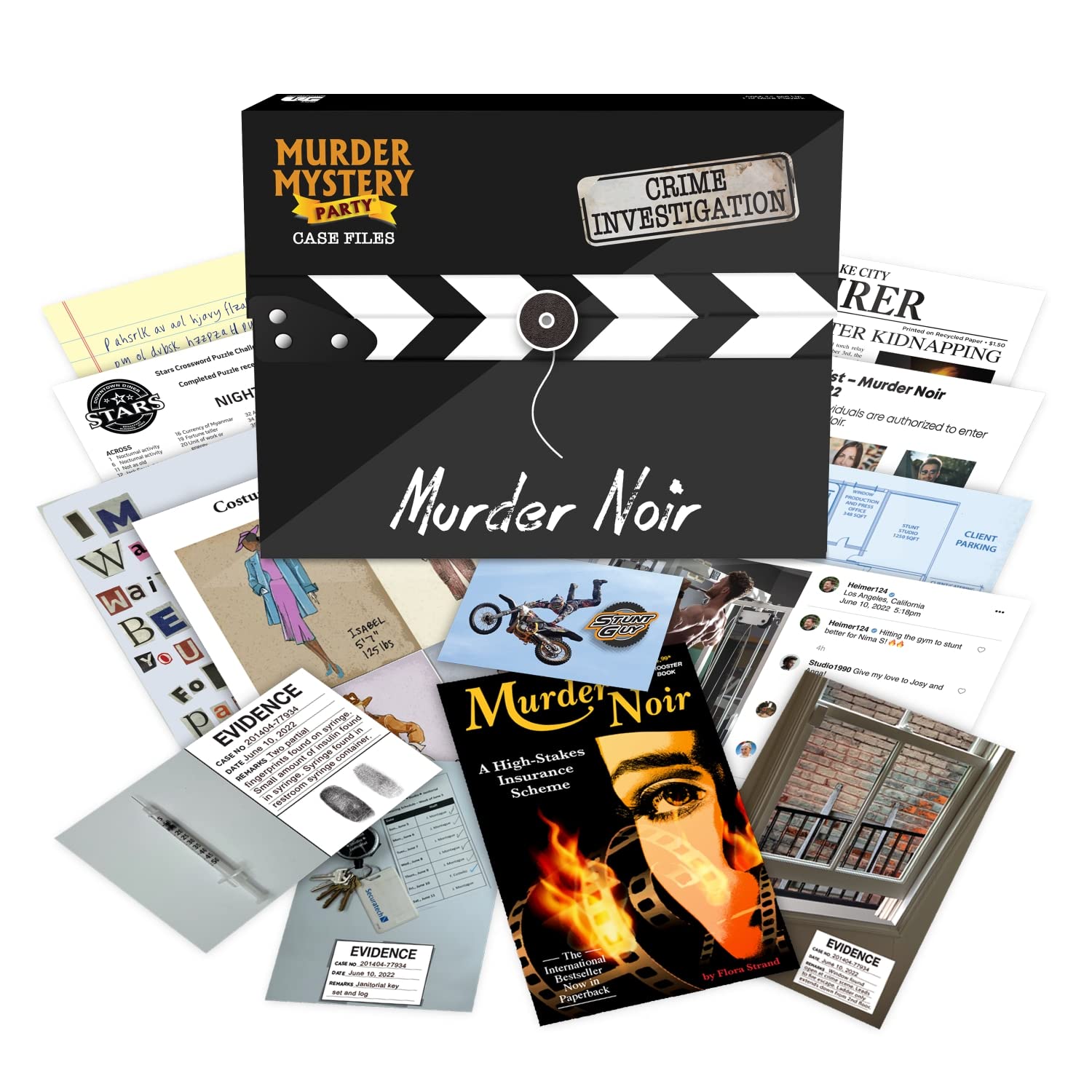 Murder Mystery Party | Case Files Murder Noir Unsolved Mystery Game, for 1 or More Players Ages 14+