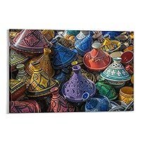 Posters Dining Room Wall Art Marrakech Pottery Wall Art Colorful Wall Art Home Decor Canvas Wall Art Picture Modern Office Family Bedroom Living Room Decor Aesthetic Gift 08x12inch(20x30cm)