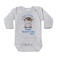 Mother's Day Long Sleeve Bodysuit, Mommy and Me, Highland Cow, Mothers Day Gift for Mom, Personalized Mother's Day Gift (6-12 months, gray)