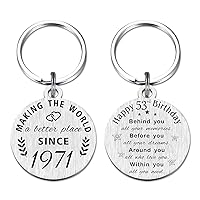 53rd Birthday Gifts for Women Men, 53 Year Old Birthday Keychain, Born in 1971 Gifts, 1971 Birthday Decorations