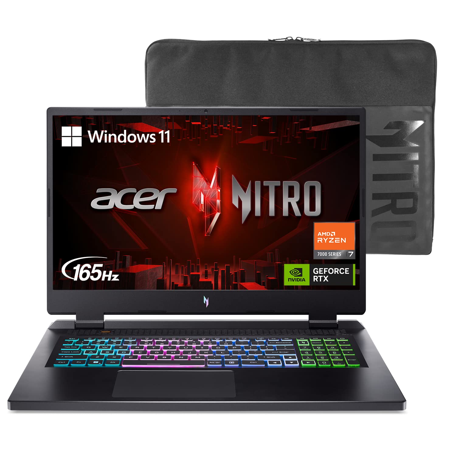 Acer Nitro 17 Gaming Laptop | AMD Ryzen 7 7735HS Octa-Core CPU | NVIDIA GeForce RTX 4050 GPU | 17.3