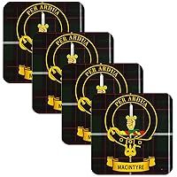 MacIntyre Square Coasters Scottish Clan Crest Set of 4 from Scotland