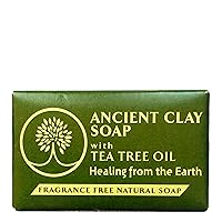 Zion Health Ancient Clay Soap with Tea Tree Oil 6 oz Bar Soap