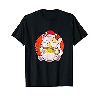 Anime Ramen Cat Retro Japanese Noodles Aesthetic Kawaii Gift T-Shirt