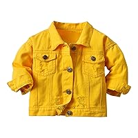 Baby Boys Girls Denim Jacket Kids Toddler Button Down Jeans Jacket Top Coat Outerwear Casual Girls Coat Reversible