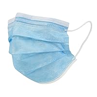 YIDERBO PPE201DMM002 Single Use Disposable Face Mask, Blue, Pack of 50
