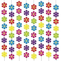 12 Packs Flower Paper Garland kit Decorations Spring Flower Paper Cutouts 60's Hippie Party Banners Groovy Hippie Hanging Swirl Peace and Love for Birthday Party Baby Shower Home Favor Supplies