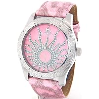 Techno Master Ladies Diamond Large Pink Face Watch #TMX-2127A