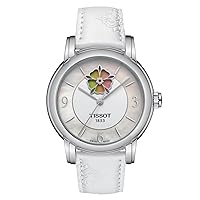 Womens Lady Heart Flower 316L Stainless Steel case Swiss Automatic Watch, White, Synthetic, 16 (T0502071711705)