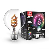 35851 Wi-Fi Smart 7 W (60 W Equivalent) Spiral Filament Multicolor Changing RGB Tunable White Clear LED Light Bulb, No Hub Required, Voice Activated, 2000K - 5000K, Vintage Edison