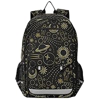 ALAZA Space Gold Moon Moon Star Casual Backpack Travel Daypack Bookbag