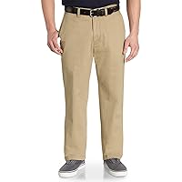 Nautica Men's Big and Tall Twill Flat-Front Pant