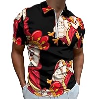 Chicken King Men’s Polo Shirt Slim Fit Golf Shirts Casual Short Sleeve Work T Shirts