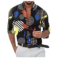 Shirts for Men Big and Tall Hawaii Tie Dye Shirt Designer Spring Summer Men's Casual 3D Printing Blouse Long Sleeve Shirts