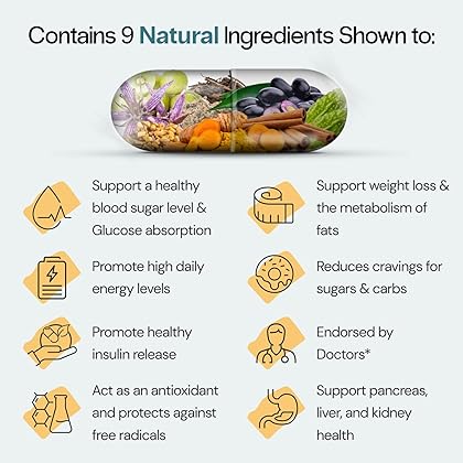CuraLin Blood Sugar Support Supplement - Promotes Healthy Glucose Levels Already in The Normal Range - Clinically Tested, Effective, and 100% Natural - 180 Capsules - 30 Day Supply