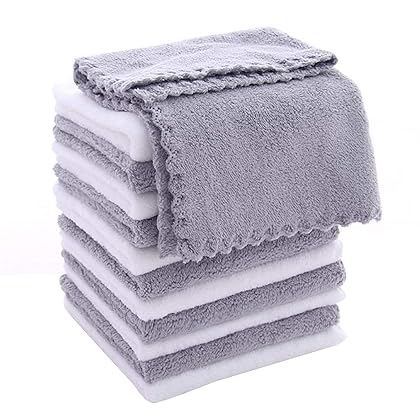 12 Pack Baby Washcloths - Extra Absorbent and Soft Wash Clothes for Newborns, Infants and Toddlers - Suitable for Baby Skin and New Born - Microfiber Coral Fleece 12x12 Inches