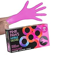 Pink Gloves Disposable Latex Free – Pink Nitrile Gloves Small, Disposable Gloves Small, Rubber Gloves Disposable, Esthetician Supplies, Mechanic gloves Disposable, Guantes Desechables 100 Pk