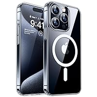 CANSHN Clear Magnetic Designed for iPhone 15 Pro Max Case [Compatible with Magsafe] Slim Thin Shockproof Protective Bumper Cover Phone Case for iPhone 15 Pro Max 6.7 Inches - Clear