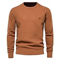 DuDubaby Men's Crew Neck Sweater Slim Fit Lightweight Sweatshirts Knitted Pullover for Casual Wear