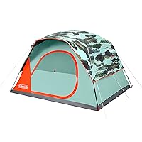 Coleman Skydome Watercolor Series 6-Person Camping Tent, Weatherproof Tent Includes Pre-Attached Poles, Rainfly, Carry Bag, and Unique Watercolor Pattern, Sets up in 5 Minutes