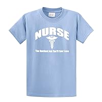 Nurse T-Shirt Nursing The Hardest Job You Will Ever Love RN LPN CNA Hospital Tee Unisex Shirt-lightblue-XL