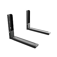 AVF Steel Universal Wall-Mounted Microwave Brackets in Black (Set of 2)