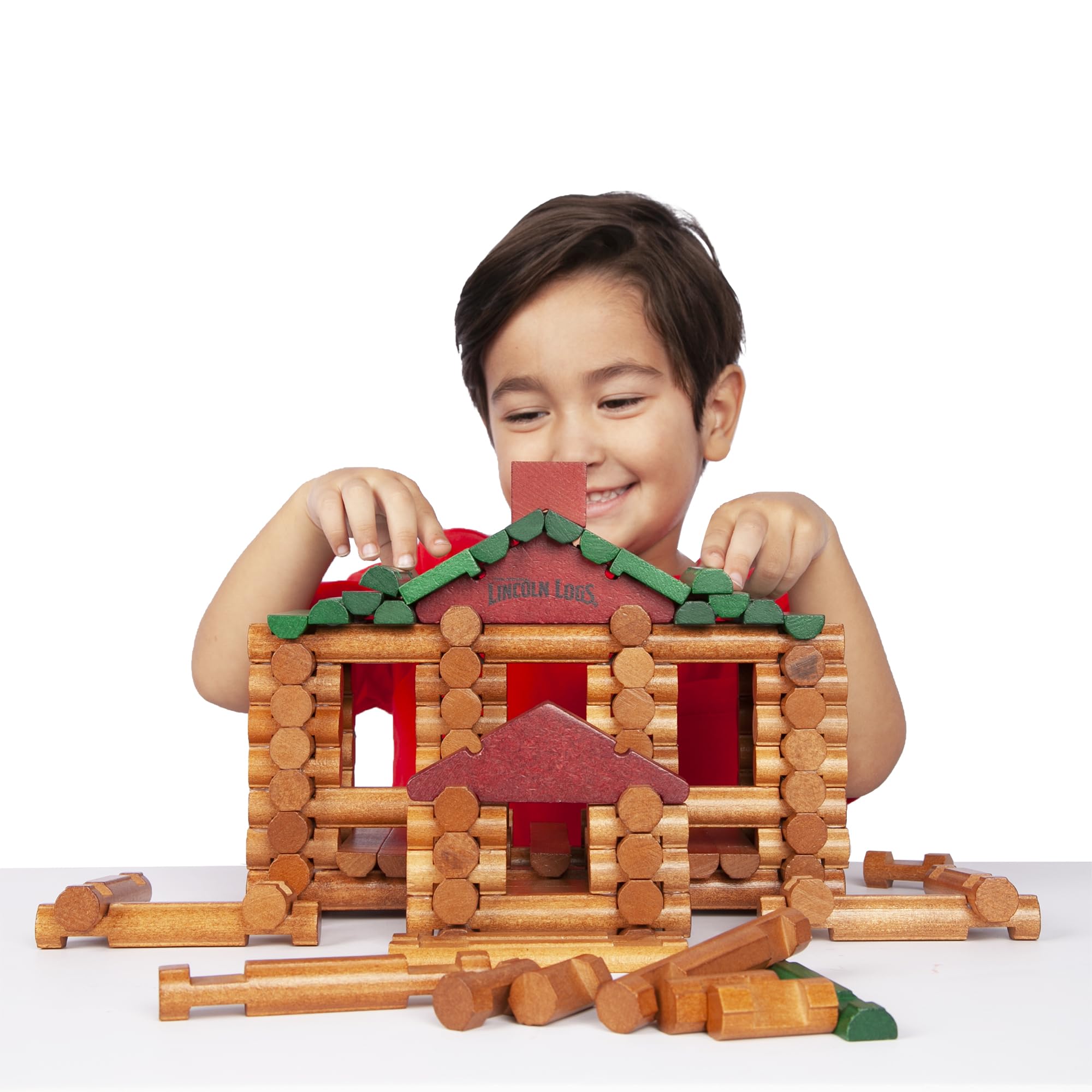 Lincoln Logs – 100th Anniversary Tin, 111 Pieces, Real Wood Logs - Ages 3+ - Best Retro Building Gift Set For Boys/Girls - Creative Construction Engineering - Preschool Education Toy