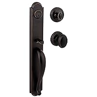 Baldwin Bighorn, Front Entry Handleset with Interior Knob, Featuring SmartKey Deadbolt Re-Key Technology and Microban Protection, in Venetian Bronze