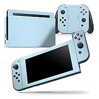 Compatible with Nintendo Switch Console + Joy-Con - Skin Decal Protective Scratch-Resistant Removable Vinyl Wrap Cover - Baby Blue Pastel Color