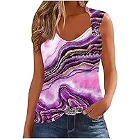 Women's Summer Tank Tops Vintage Marble Graphic Tees Sexy Scoop Neck Sleeveless Sweet Ring Straps Camisole Shirts