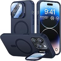 ONNAT-Shockproop Case for iPhone 15/15 Pro/15 Plus/15 Pro Max with Camera Lens Protector Multi-Color Translucent Matte Cover Wear-Resistant Supports Magnetic Wireless Charging (Blue,15 Plus)