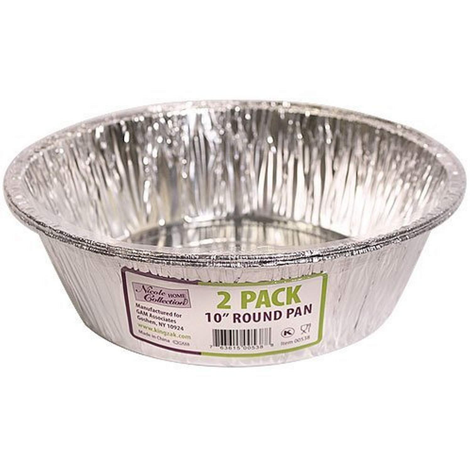 Nicole Home Collection Round Pans-10 | Silver | 2 Pcs Aluminum, 10