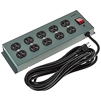 Belkin Power Strip Surge Protector - 10 AC Multiple Outlets, 15 ft Long Heavy-Duty Metal Extension Cord with Wall Mount Holes for Home, Office, Travel, Computer Desktop, Laptop & Phone Charging - 5PK