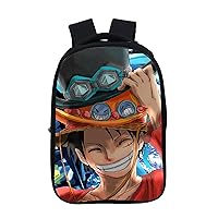 Luffy Laptop Computer Bag One Piece Anime Backpack-Casual Knapsack Water Resistant Bookbag for College