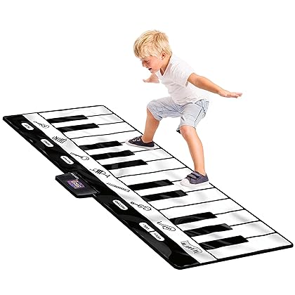 Click N' Play Mat with 24 Keys, 4 Unique Play Modes, 8 Musical Instrument Sounds | Music Mat Keyboard Toys | Floor Piano Pad Gift for Toddlers and Kids Ages 3-5