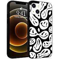 Idocolors Cute Funny Face Phone Case for iPhone 14 Pro Max,Black Liquid Silicone Girly Cases,Cartoon Soft Gel Rubber Full-Body Protective Microfiber Lining Shockproof Black Cover