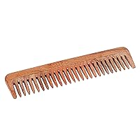 SVATV Handcrafted Neem wood Comb For Detangling Hair For Thick, Curly And Wavy Hair, Non-static And Eco-friendly With Wide Tooth For Grooming Hair Comb - N - 76