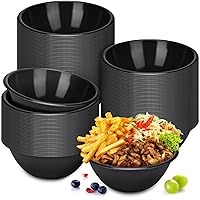 Mifoci 50 Pcs 30.5 oz Plastic Salad Bowls Disposable Serving Bowls Large Light Weight Bowls Bulk for Dessert Soup Snack Fruit Candy Dinner Birthday Wedding Holiday Christmas Party Supplies(Black)