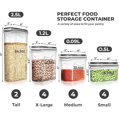 Shazo LARGE SET 28 pc Airtight Food Storage Containers with Lids (14 Container  Set) Airtight Plastic