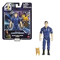 Mattel Disney and Pixar Lightyear Jumpsuit Buzz Lightyear Action Figure, 12 Points of Articulation & Robot Cat Sox, 5-in Scale