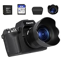 Digital Camera Cheap, 12MP WiFi Touch Screen Vlogging Camera with Flash, 1080P Digital Camera for Photography, 32GB SD Card, Dual Camera, 3000mAH Battery, Cameras for Photography & Video, Black
