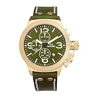 TW Steel Canteen Mens 45mm Quartz Chronograph Watch with Leather Strap