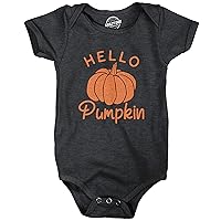 Crazy Dog T-Shirts Hello Pumpkin Baby Bodysuit Funny Newborn Halloween Fall Autumn Lover Jumper