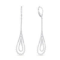 14K White Gold 1.15ct White Diamond Drop Dangle Earrings