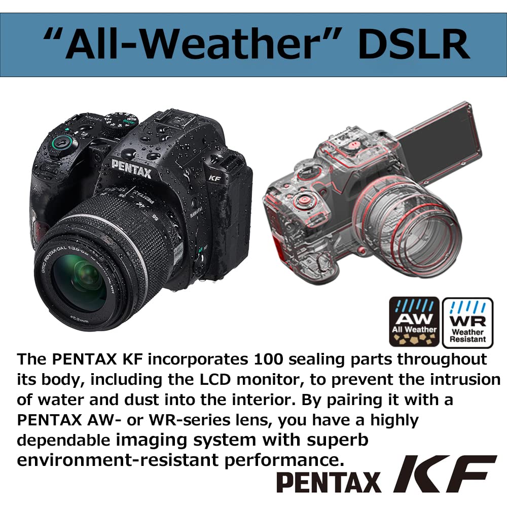 PENTAX KF APS-C Digital SLR Camera Body kit with Dustproof, Weather-Resistant and Vari-Angle LCD Monitor, Black