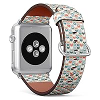 Compatible with Apple Watch Band 38mm 40mm 41mm (Geometric Chevron On Pattern) Replacement Vegan Leather Strap for iWatch Series 8 7 6 5 4 3 2 1 Ultra SE