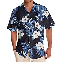 Shirts for Men Men's Hawaiian Shirt Short Sleeve Floral Button Down Shirts Tropical Holiday Beach Shirts
