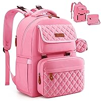 Maelstrom Large Diaper Bag,29L-45L Expandable Diaper Bag Backpack for 2 Kids/Twins Baby Stuff, with Removable Cross Body Bottle Bag for Mom/Dad, Stylish Baby Bag Gift for Boys/Girl-Pink
