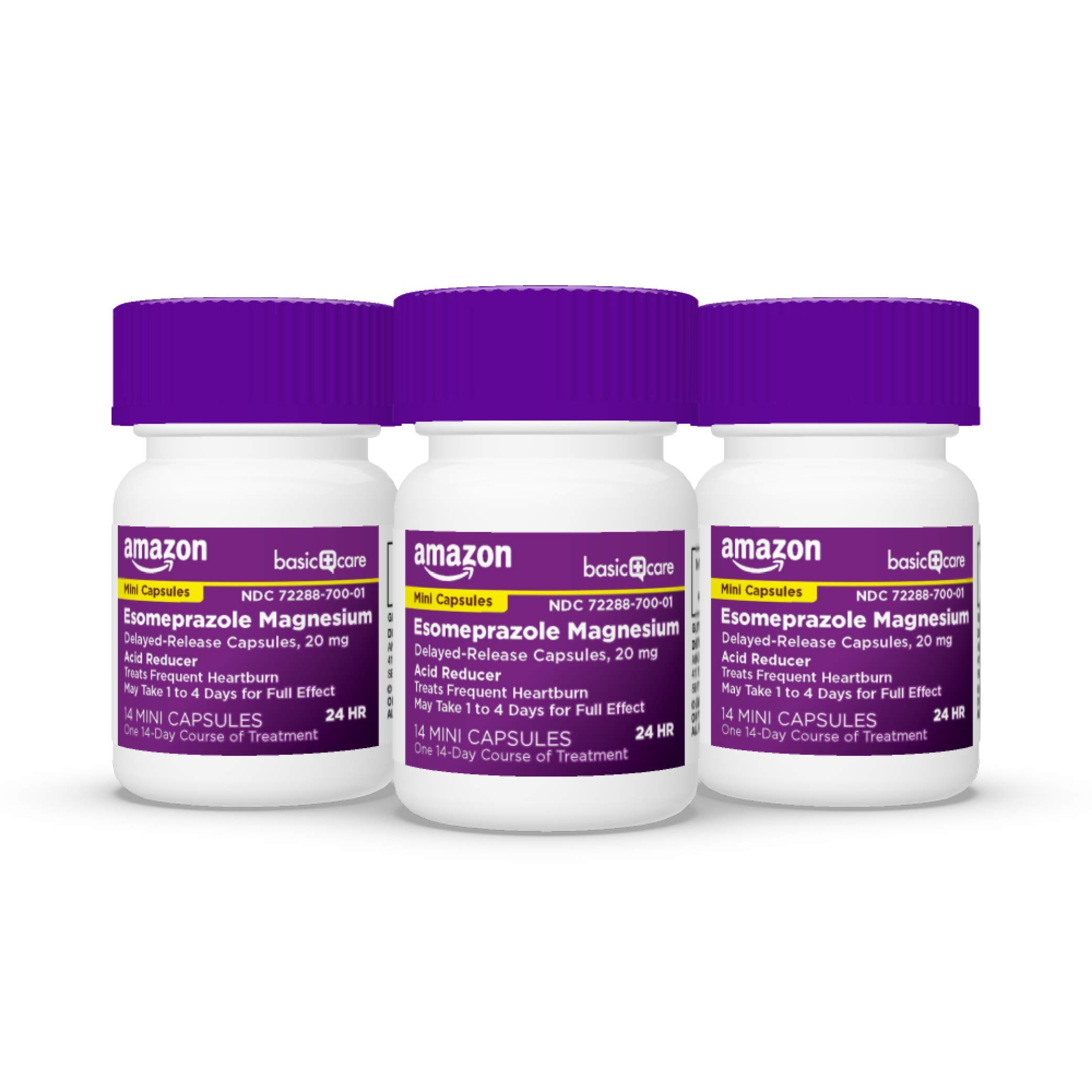 Amazon Basic Care Esomeprazole Magnesium Delayed-Release Mini Capsules, 20 Mg, Acid Reducer, 42 Count (3 Packs of 14)