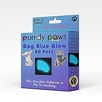 Purrdy Paws 40 Pack Soft Nail Caps for Dog Claws Blue Glow-in-The-Dark Jumbo